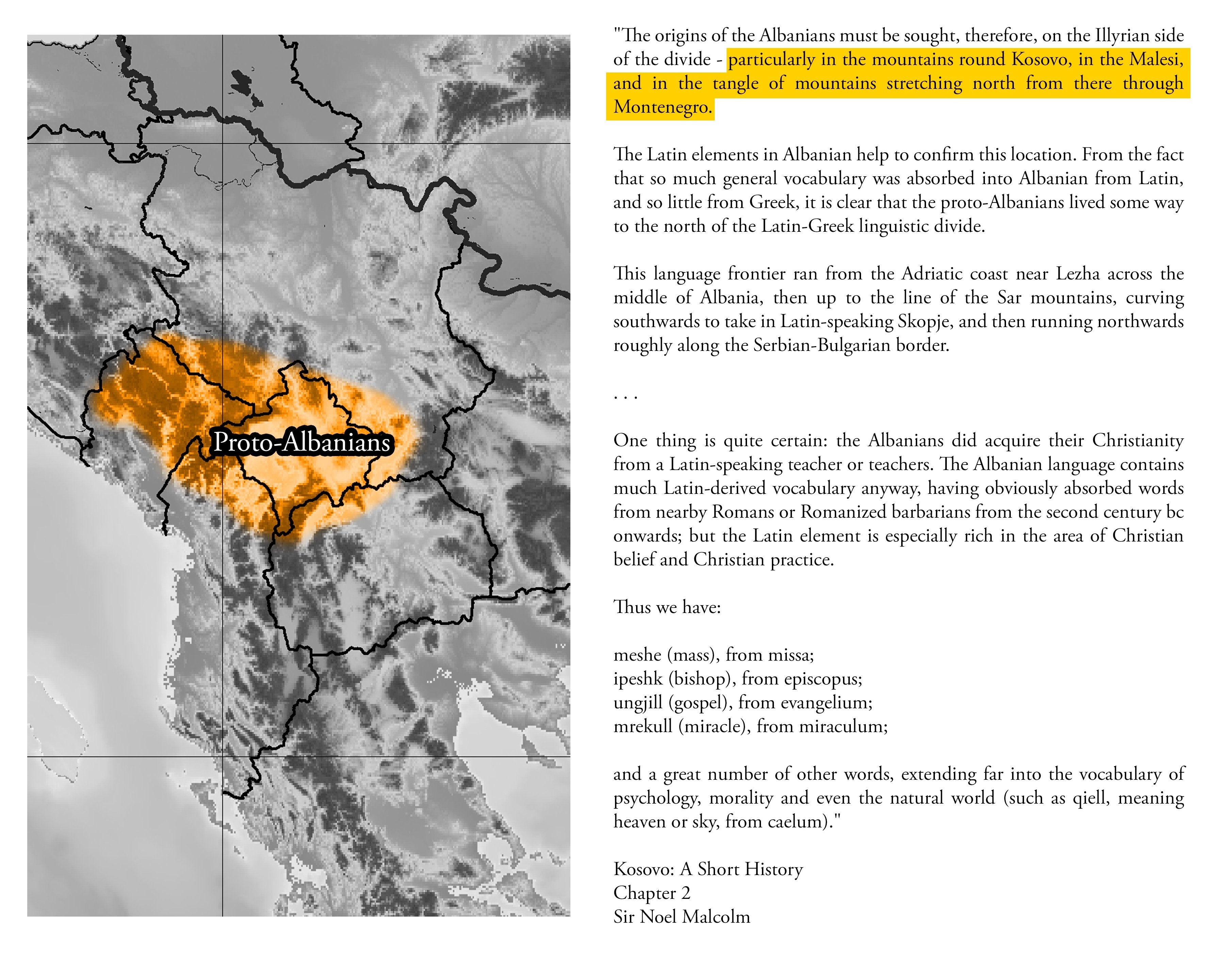 Where did the Albanian nucleus originate from?