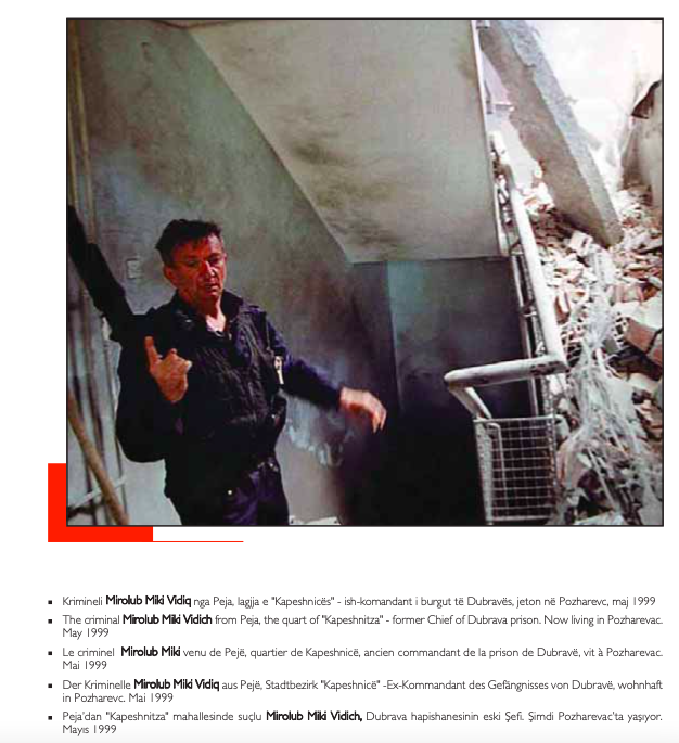 Names of Serbian war criminals in Kosovo in 1998-1999