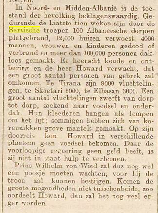 William Howard in 1914: When 200 Albanian shepherds defeated 300 Montenegrin soldiers invading Vulaj.
