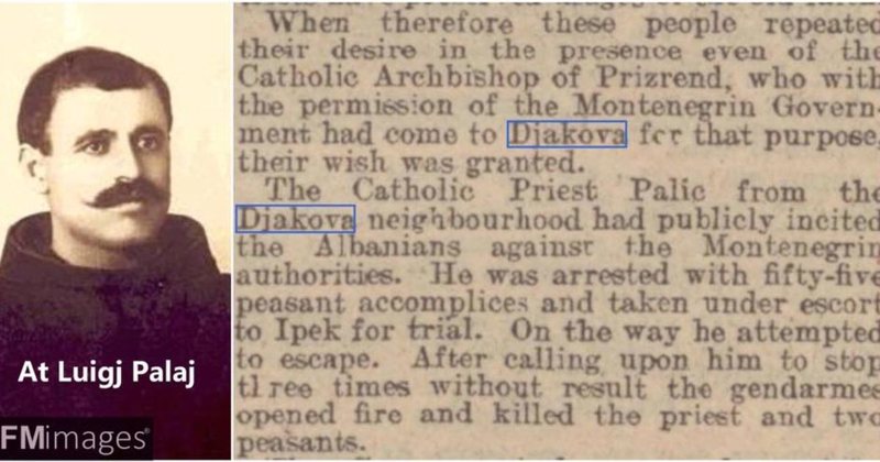 The Montenegrin massacres of Luigj Palaj and Catholic Albanians of Janash in Gjakova in&nbsp;1913