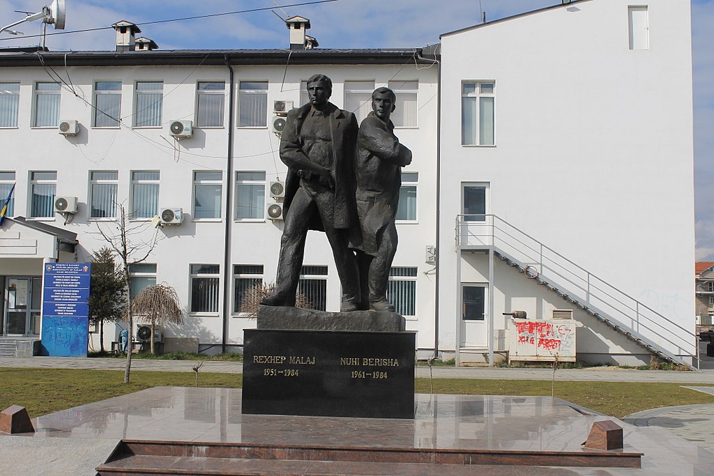 Monument of Albanian heroes Rexhep Malaj and Nuhi Berisha