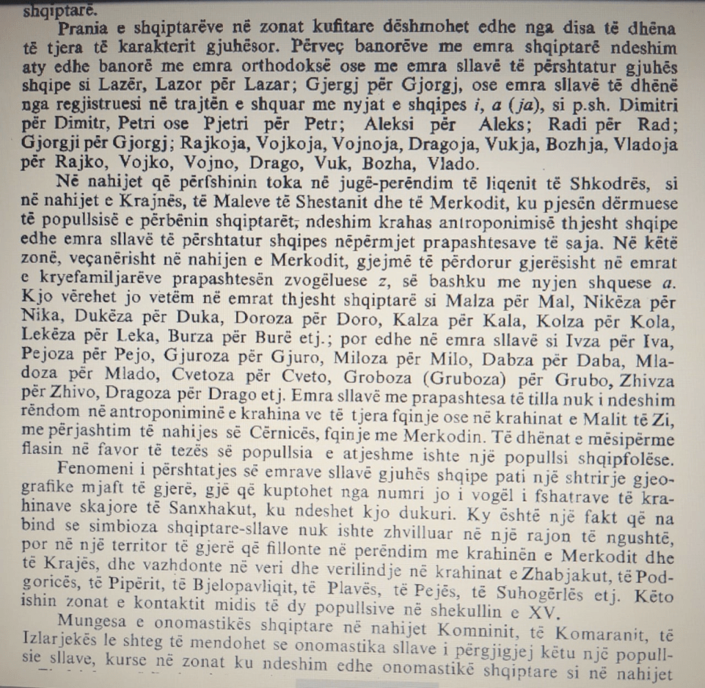 Why there are Slavic names in the region of&nbsp;Krajë