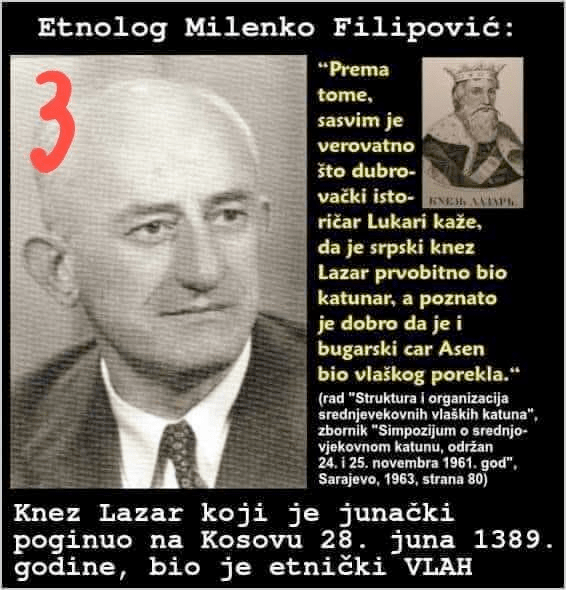 Ethnologist Milenko Filipović: Prince Lazar was a “katunar” and Emperor Asen was&nbsp;Vlach