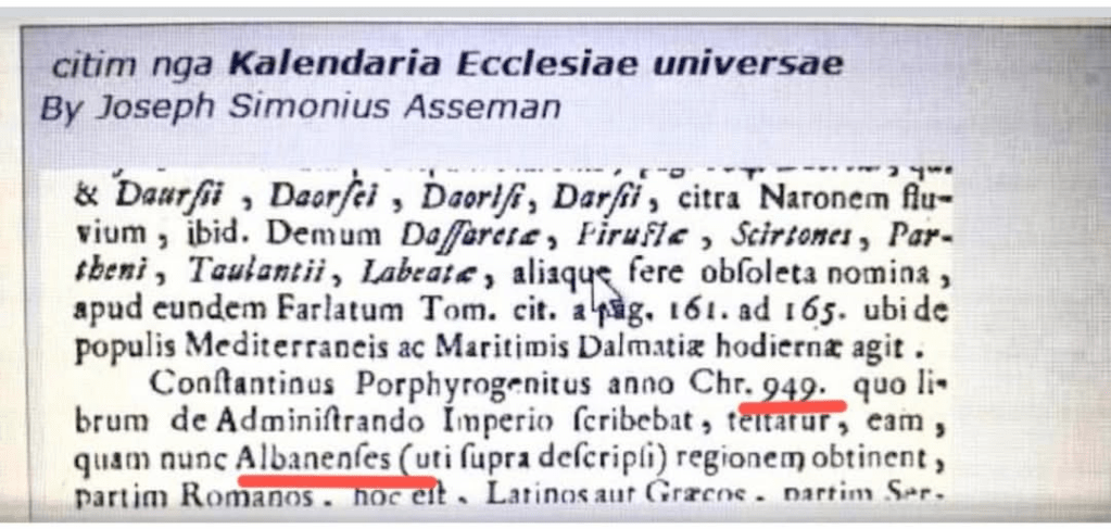 The first Albanian state Arbanon in 869 AD and the Arbanensis in 949&nbsp;AD