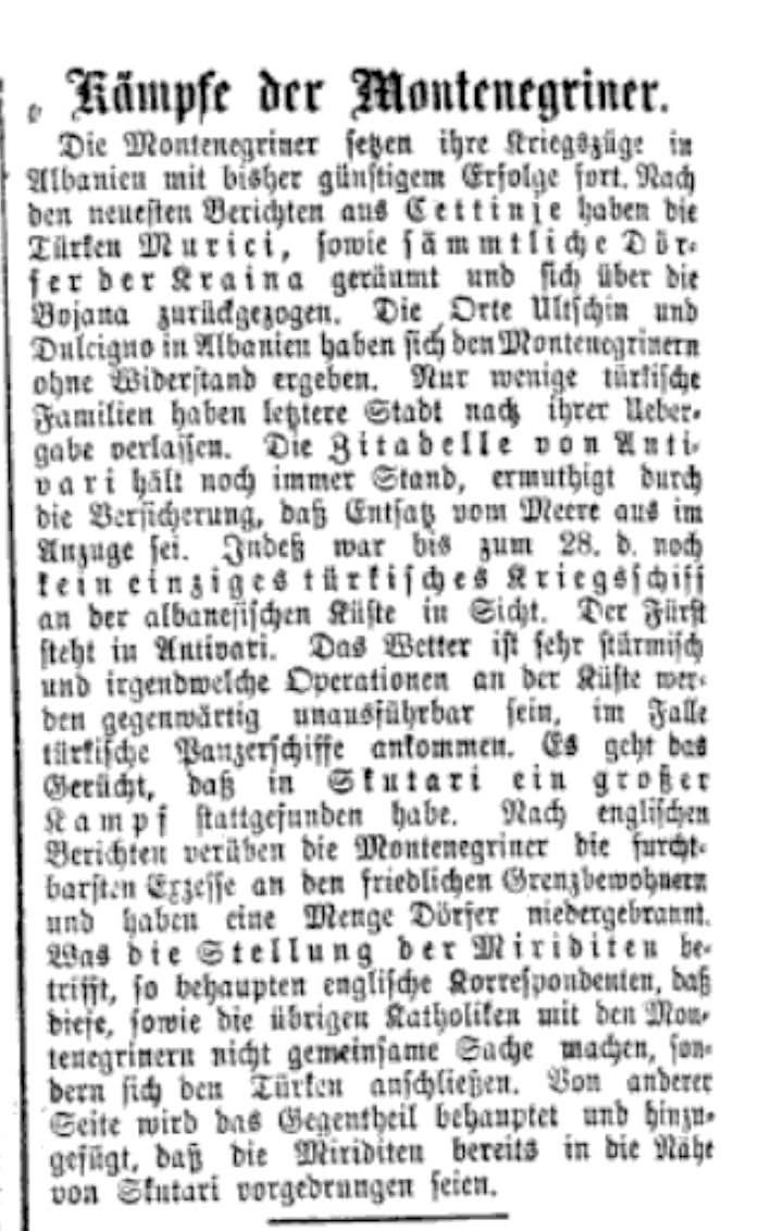 Neugkeits-Welt-Blatt: Montenegrin atrocities in Shkodër in&nbsp;1877