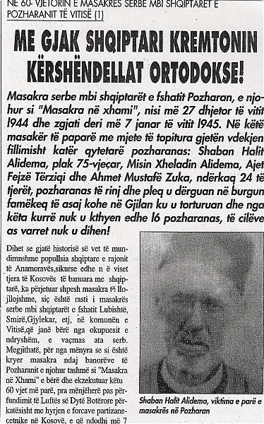 The Serbian massacre of Pozharan in 1944