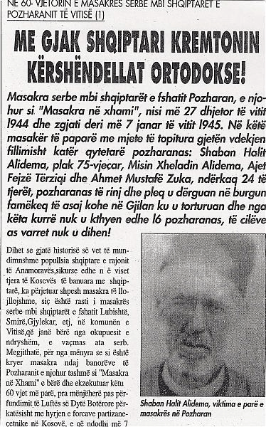 The Serbian massacre of Pozharan in&nbsp;1944