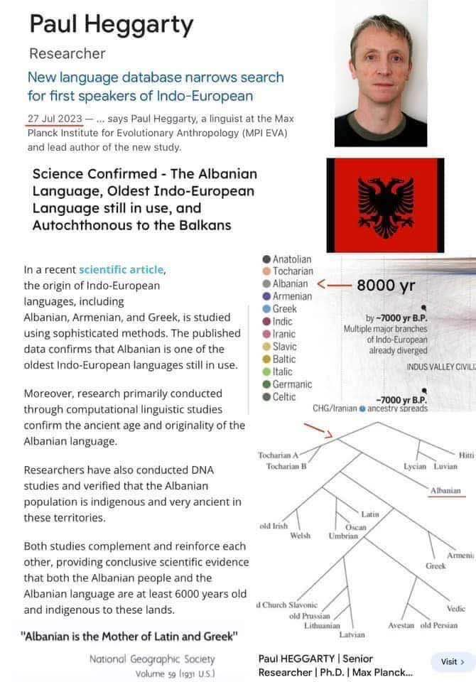 Paul Heggarty: The Albanian Language is the Oldest Indo-European Language