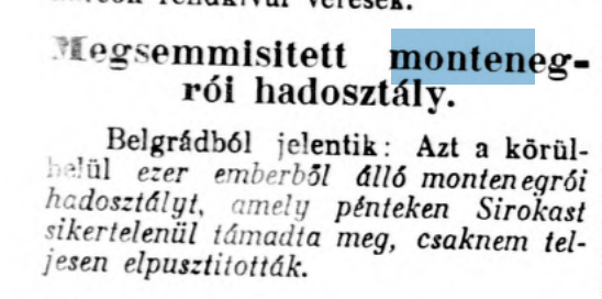 The Montenegrin defeat by Albanians of Sirokast in 1912