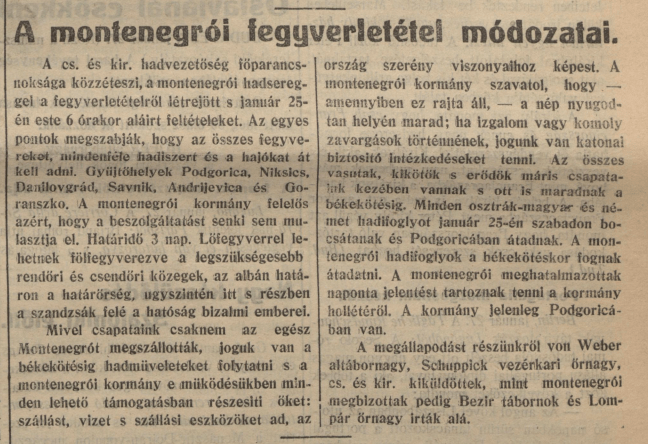 When Montenegros imperialism was halted by the Austro-Hungarians in 1916