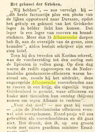 Dutch officers in 1914: The Greek army of arsonists burned 15 Albanian villages
