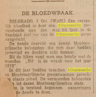 The Albanian “Blood Revenge” on Montenegrin colonists in 1929