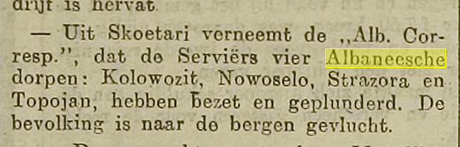 Serbian atrocities in Novoselë, Topojan, Shtrazë and Kolovicë in 1913