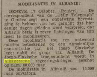The Albanian mobilization against Yugoslavia in 1935