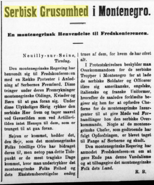 Serbian atrocities against Montenegrins in&nbsp;1920