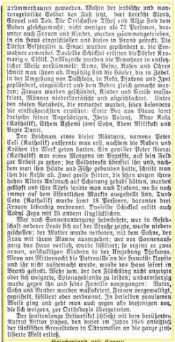 Serbian atrocities in Tshoj, Aljze, Smac, Beshtezlim, Kramarig, Ciflik, Maznike, Zabel, Dushkoja and Reka in 1913