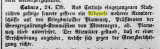 When an Albanian opposed the Montenegrin imperialism in 1885