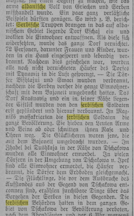 When Serbs would cut off the arms, legs, ears and navels of Albanians in&nbsp;1913