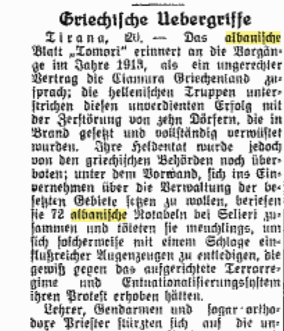 The Greek massacre of 72 Albanian notables of Chamëria in&nbsp;1913