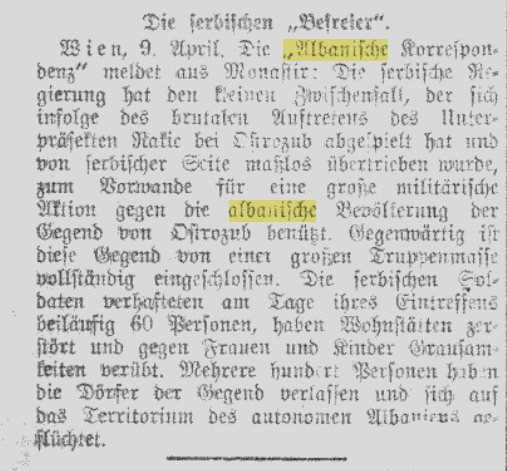 Serbian atrocities in Astrazubi of Malisheva and Serbian war criminal Rakic in&nbsp;1914