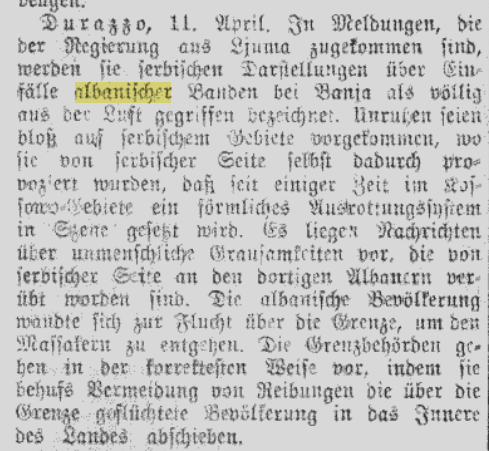 Serbian lies in 1914: Albanians are plundering&nbsp;Banja