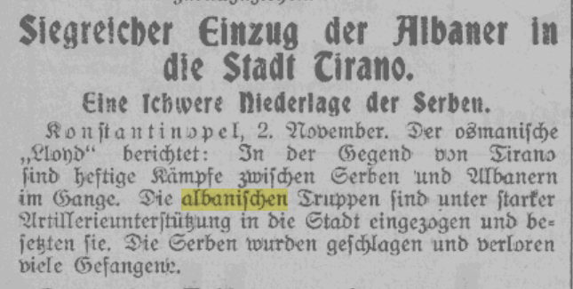 The Battle of Tirana in 1915 between Serbian invaders and Albanian&nbsp;troops