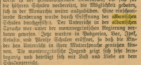 Montenegro banning the Albanian language in&nbsp;1917