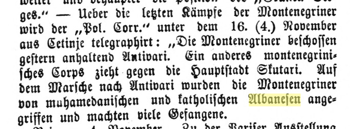 The Montenegrin attack against the Albanians of Tivari in&nbsp;1877