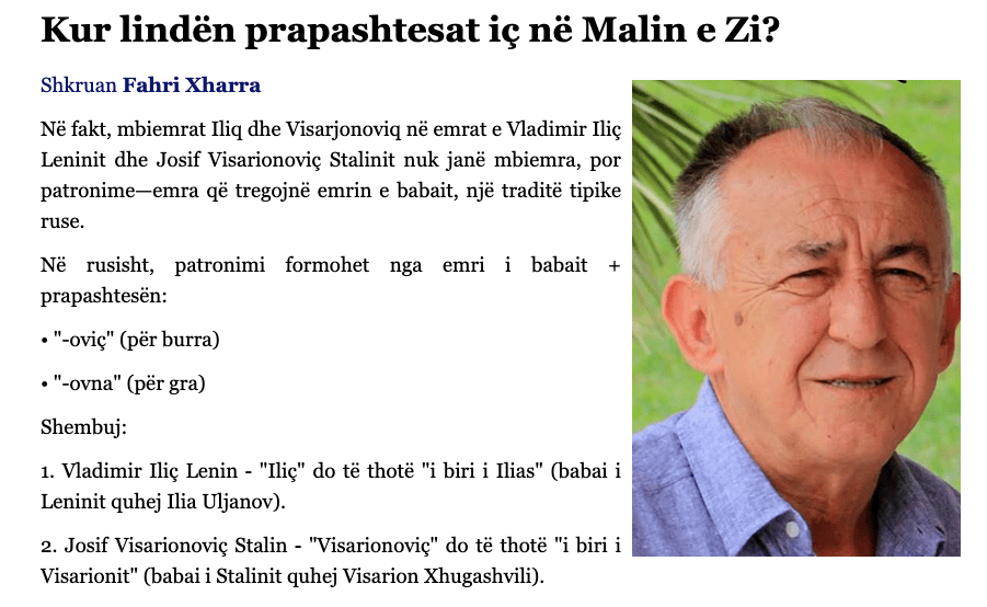 Fahri Xharra: When did the suffixes ič appear in&nbsp;Montenegro?