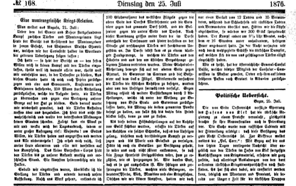 The Battle of Marstjepaj and Gjyraç in Shestan, Muriqi and Krajë between Albanians and Montenegrins in&nbsp;1876