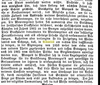 The situation of Albanians of Spuz and Moraça during Montenegrin-Turkish conflicts of&nbsp;1858-1861