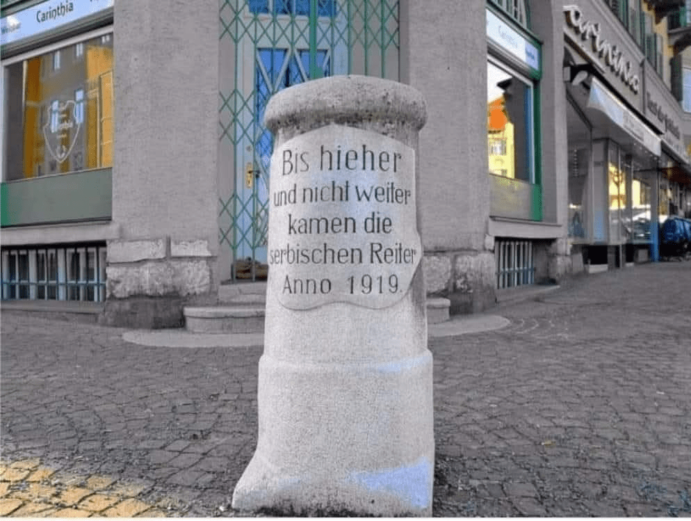 The 1919 monument when Yugoslav troops invaded Carinthia and were stopped by&nbsp;Austrians