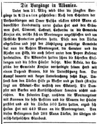 The Battle of Kërnica in 1862