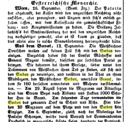The Germanic, Hungarian and Serbian conflict duing the 1848-49 revolutions