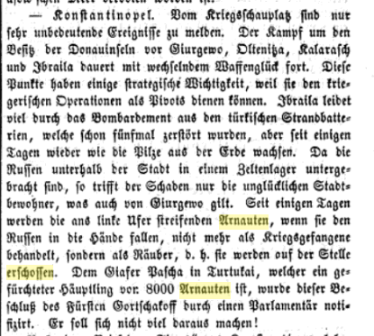Russian military war crimes against Albanian prisoners of war in&nbsp;1854