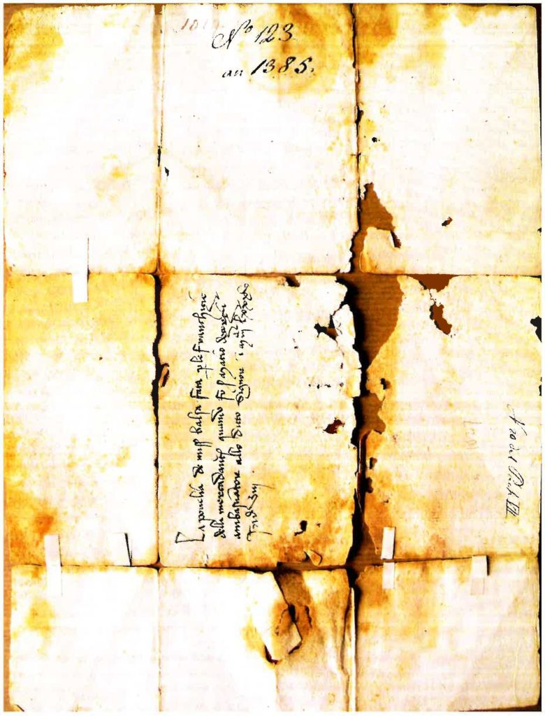 The diploma of Balsha II issued on April 24, 1385, issued in Tuzi