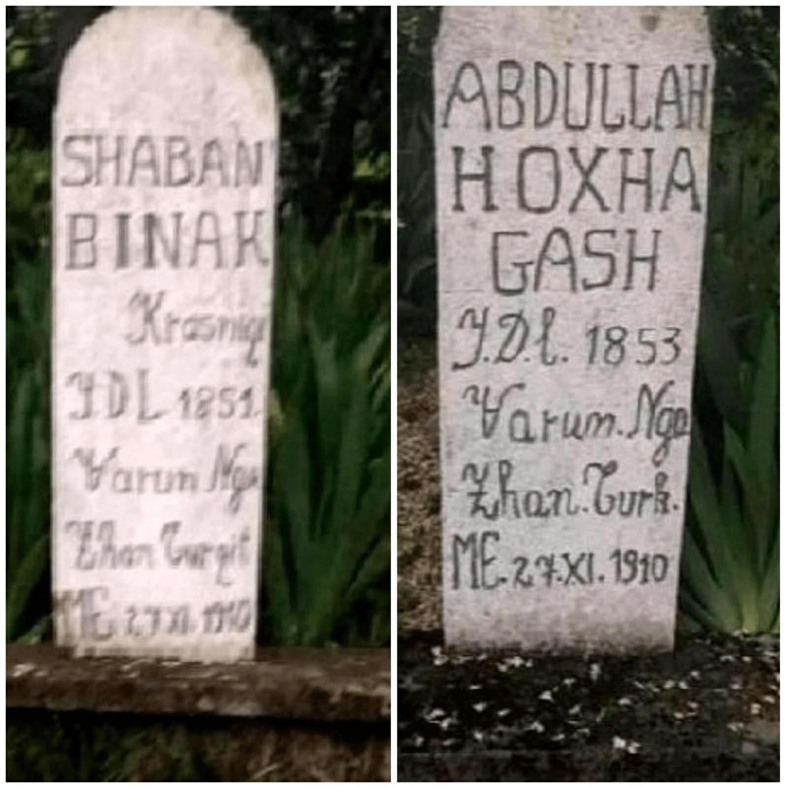 When Dergut Pasha and the Young Turks hanged Shaban Binaku (1851-1911) and Abdullah Hoxha Gashi (1853-1911) in Gjakova in 1911
