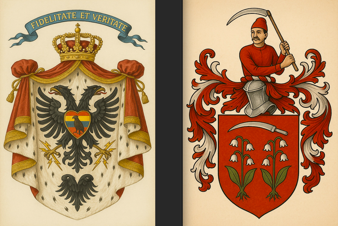 Forgotten Albanian Coats of Arms or Heralds illustrated with AI