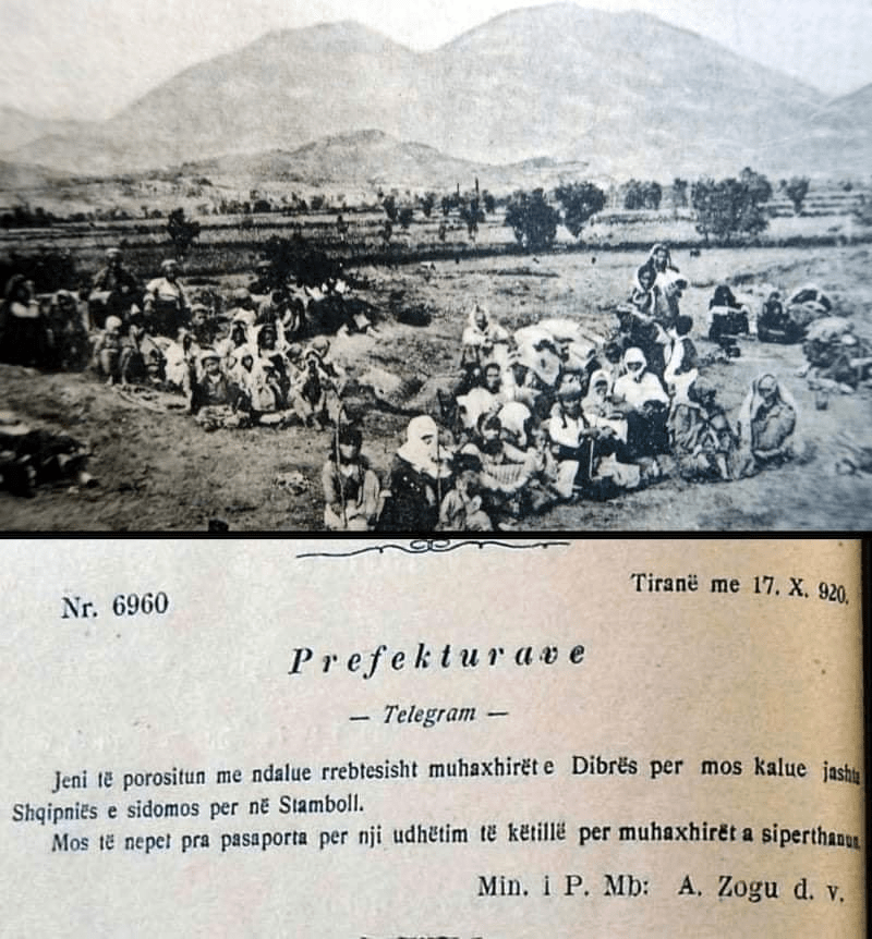 Ahmet Zogus actions during the Serbian atrocities in Dibër in 1920