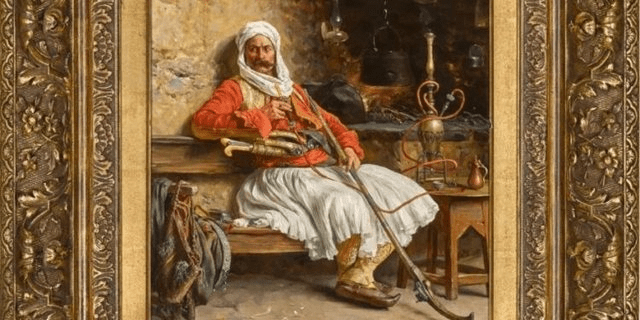 Why did the Belgrade Museum buy the Albanian heritage painting "Albanian Warrior" in London?