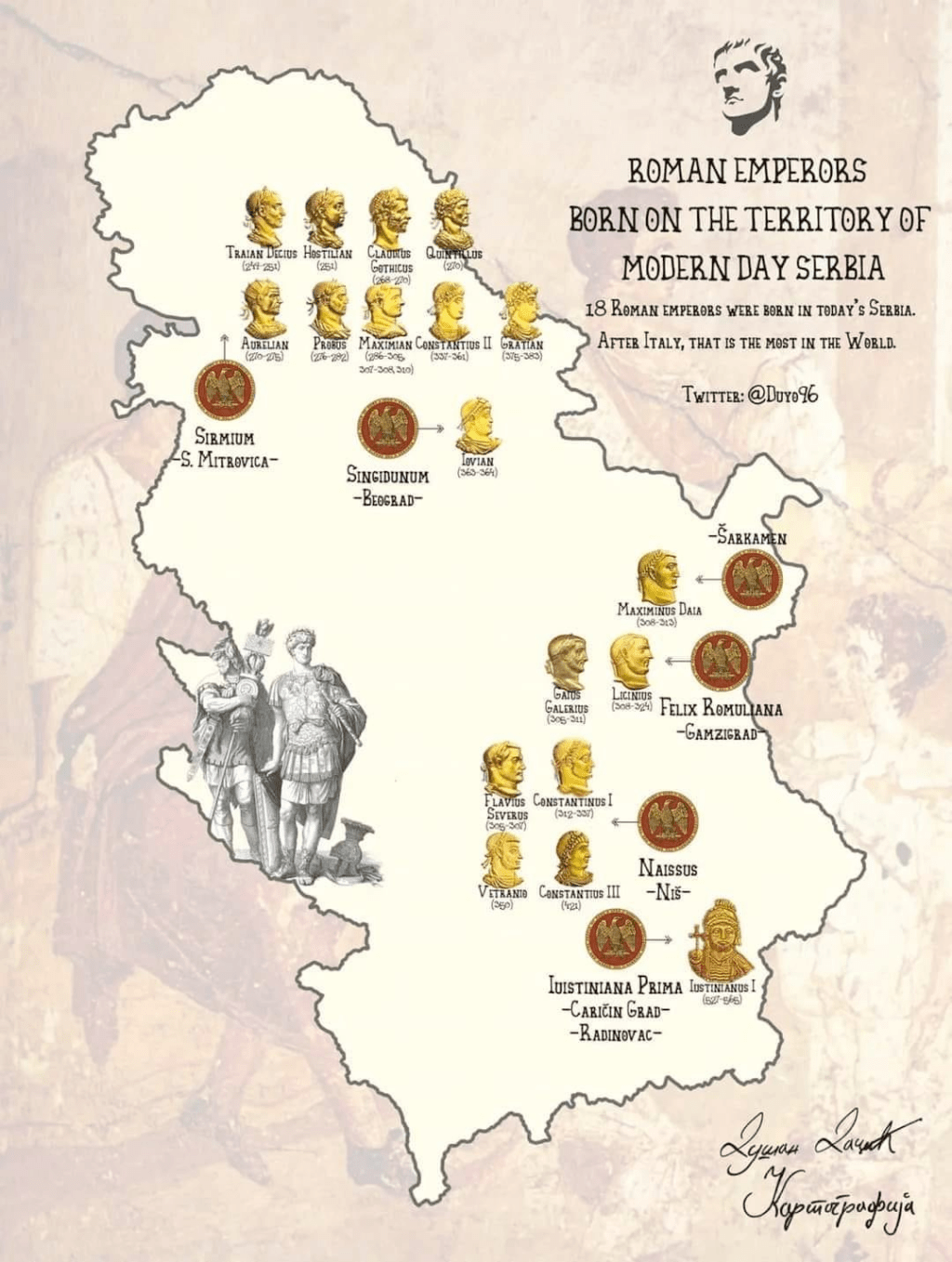 Pre-Slavic and Pre-Serbian Roman Emperors in Dardanian territory (todays southern Serbia)