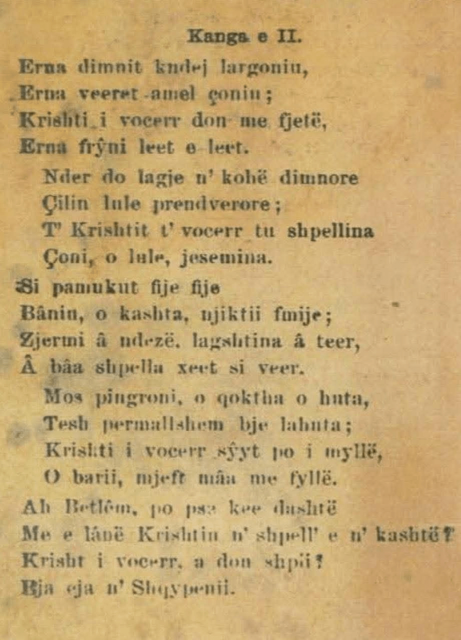 An Albanian song from Kshnellah