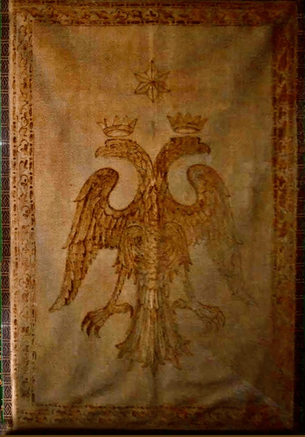 The 280 year old Flag of Arberia of the Albanian Petrotta family