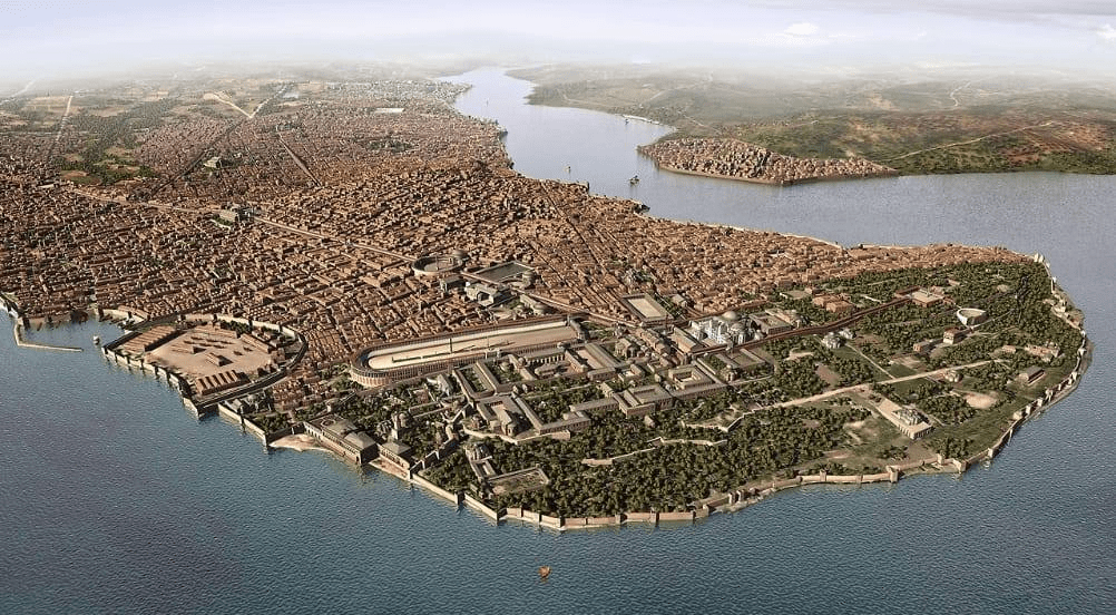 The name Constantinople comes from the Illyian word “Buzas”