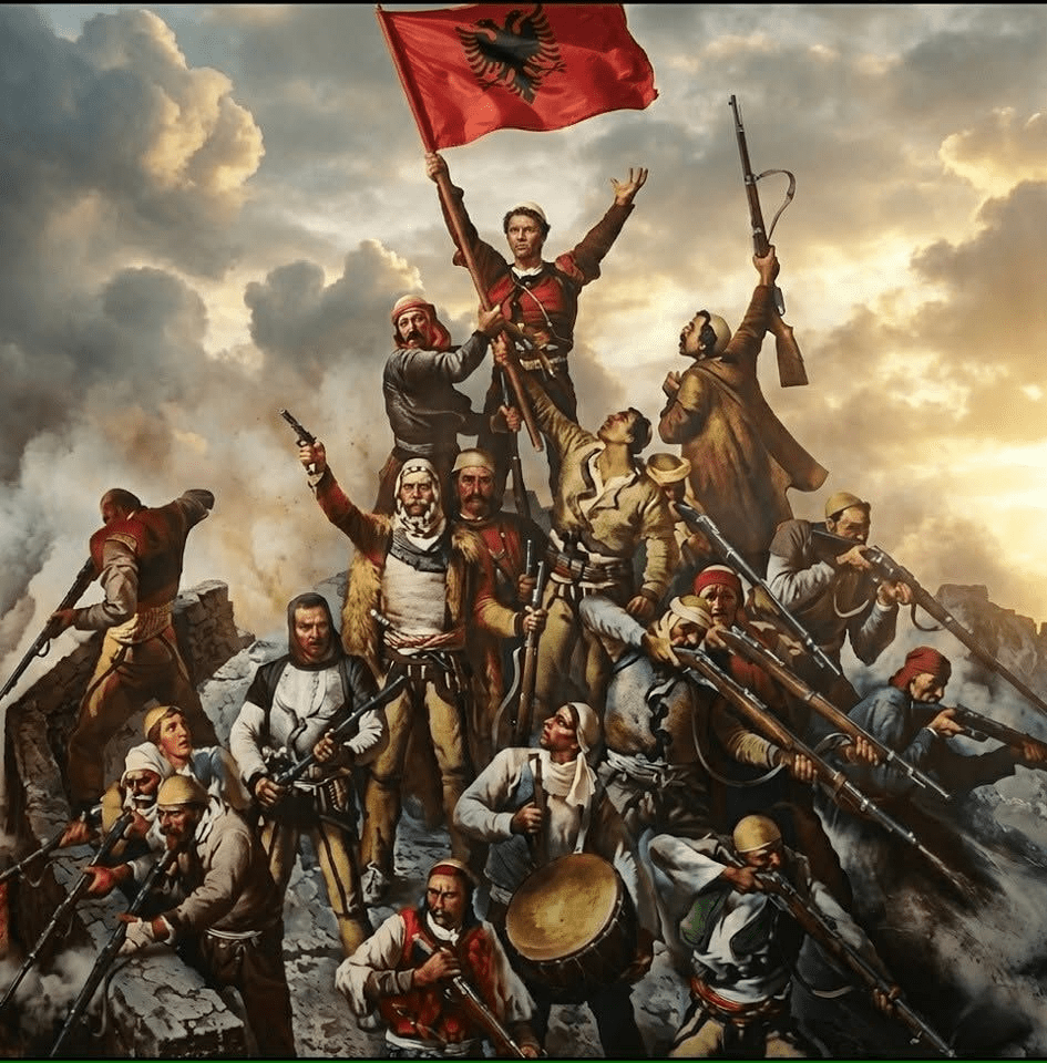 16,000 Albanians defended Albanian territories from 76,000 Serbian invading troops in&nbsp;1912