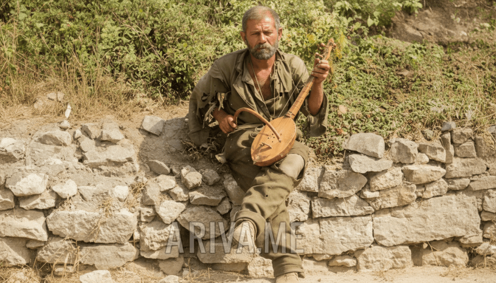 A photograph of an Albanian Lahutar from Plevle, dated&nbsp;1900
