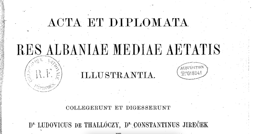 Albanians and Albanian regions mentioned in Latin documents&nbsp;(1166-1335)