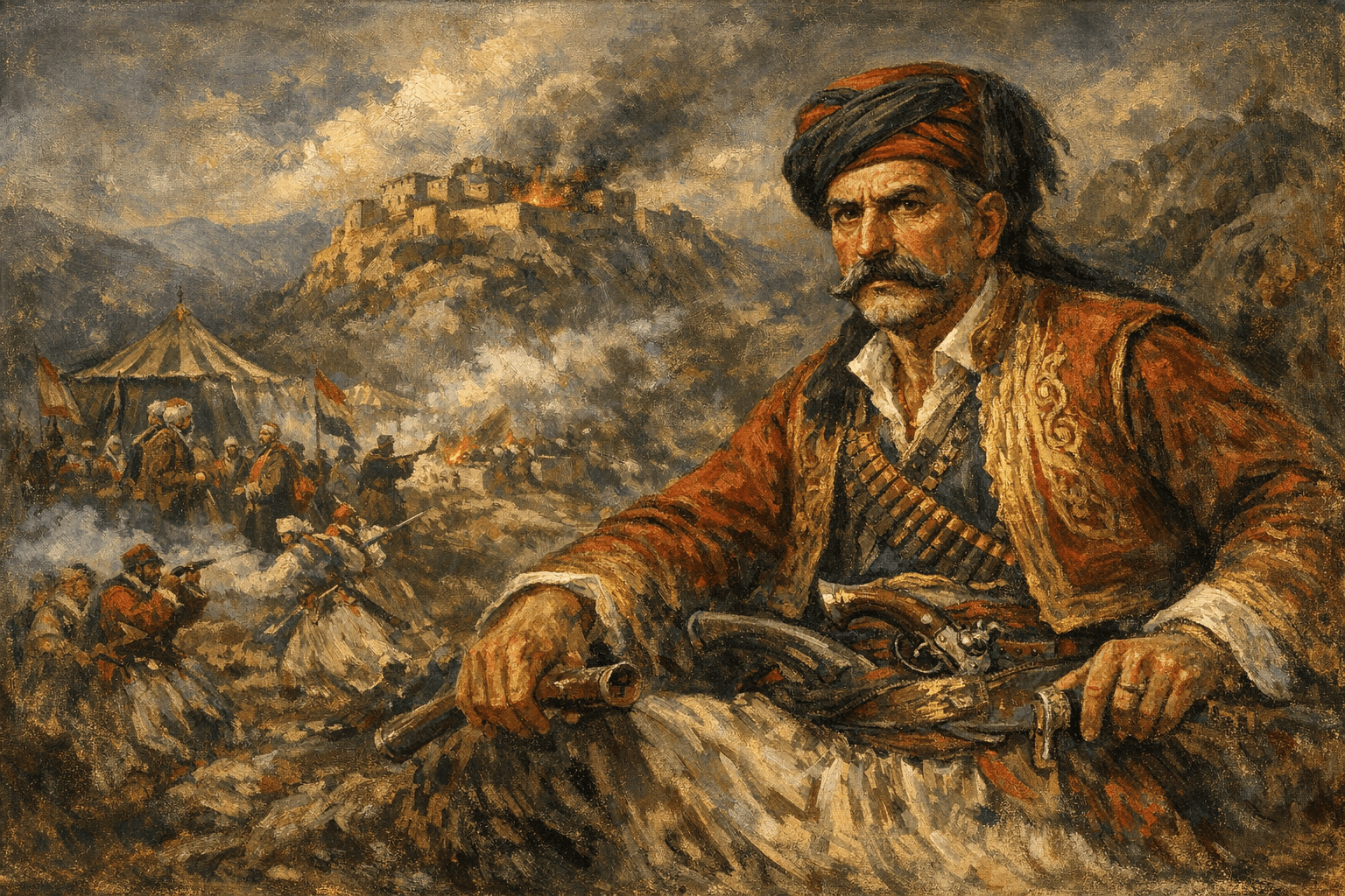 The Albanian Suliot Giorgio Bozzari (Gjergj Boçari) (fl. 1800s)