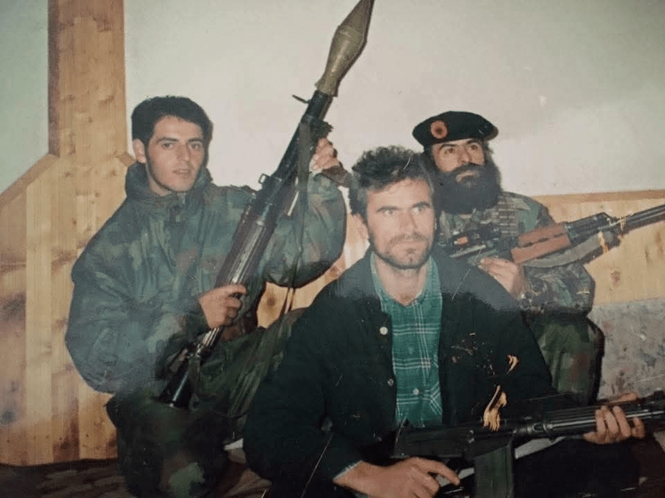 Albanian UÇK (KLA) fighters Avni Tifeku, member of the 111th brigade Adem Jashari Black Tigers, Commander Ilaz Kodra 114 and Zenun Kodra from Kaçanik