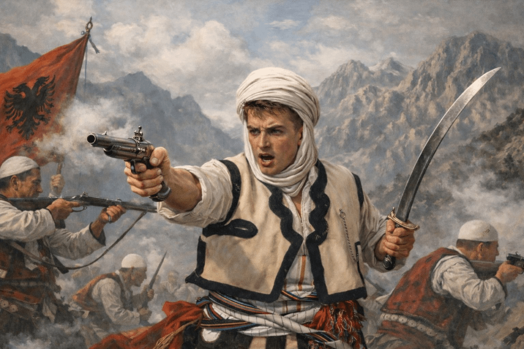 The Albanian Rexhë Avdia (d. 1879) from Shkrel of Rugova who fought at the Battle of Nokshiq